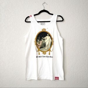 NIP Breezy Excursion x Best‎ White We Don’t Love Them Hoes Tank Top Size Small